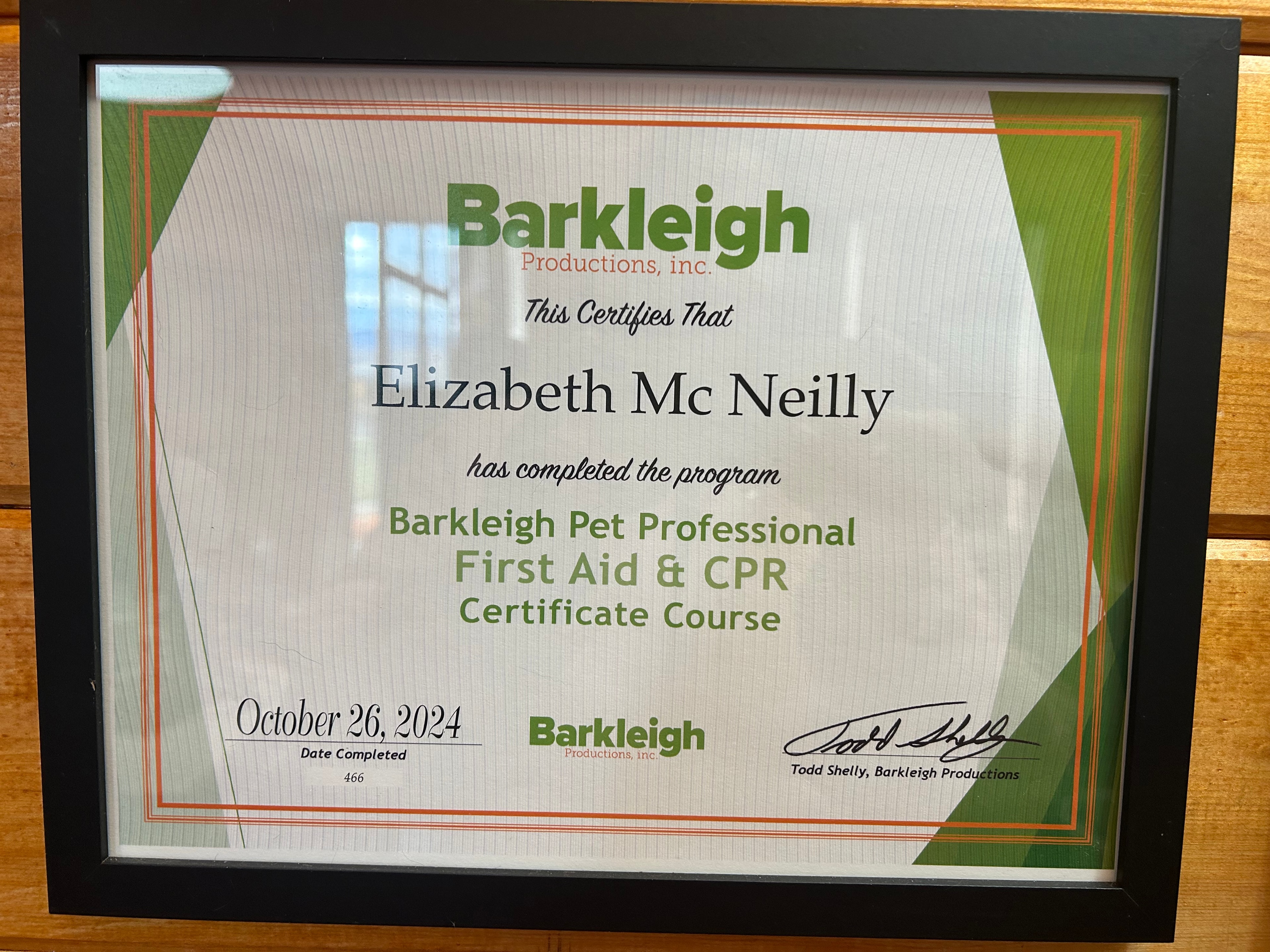 Barkleigh Pet Professional First Aid & CPR Certificate Course — Elizabeth Mc Neilly